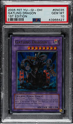 2005 Yu-Gi-Oh! Flaming Eternity 1st Edition #EN035 Gatling Dragon Ultra Rare PSA GEM MINT 10