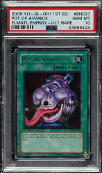 2005 Yu-Gi-Oh! Elemental Energy 1st Edition #EN037 Pot of Avarice Ultimate Rare PSA GEM MINT 10