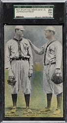 1913 M101-3 Sporting News Postcards Walter Johnson and Gabby Street SGC FAIR 20