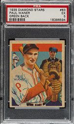 1934-1936 R327 Diamond Stars #83 Paul Waner (1935 Green Back) PSA EX 5