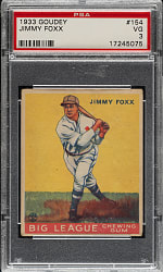 1933 R319 Goudey #154 Jimmy Foxx PSA VG 3