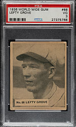 1936 V355 World Wide Gum #88 Lefty Grove PSA VG 3