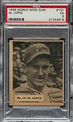 1936 V355 World Wide Gum #131 Al Lopez PSA EX 5