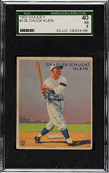 1933 R319 Goudey #128 Chuck Klein SGC VG 40