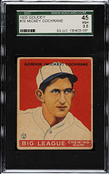 1933 R319 Goudey #76 Mickey Cochrane SGC VG+ 45