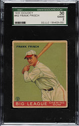 1933 R319 Goudey #49 Frank Frisch SGC GOOD 30