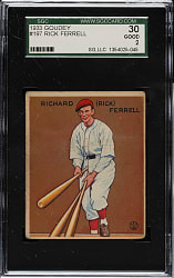 1933 R319 Goudey #197 Rick Ferrell SGC GOOD 30