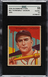 1934-1936 R327 Diamond Stars #63 Travis Jackson SGC VG/EX+ 55
