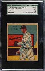 1934-1936 R327 Diamond Stars #35 Earl Averill SGC VG 40