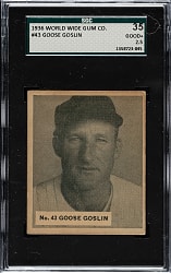 1936 V355 World Wide Gum #43 Goose Goslin SGC GOOD+ 35