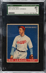 1933 R319 Goudey #64 Burleigh Grimes SGC VG 40