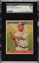 1933 R319 Goudey #47 Heinie Manush SGC VG 40