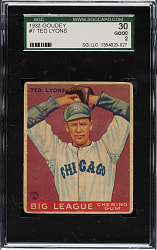 1933 R319 Goudey #7 Ted Lyons SGC GOOD 30