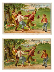 Circa 1891 Woolson Spice Co. Lion Coffee Baseball Trade Card Pair