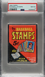 1969 Topps "Baseball Stamps" Unopened Wax Pack PSA NM-MT 8