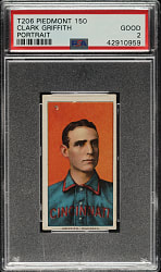 1909-1911 T206 White Border Clark Griffith Portrait PSA GOOD 2