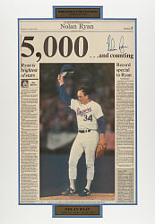 Nolan Ryan Signed Photographs, Program, and Promotional Cards Collection (8)