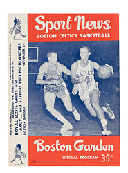 October 27, 1962 Boston Celtics (vs. Syracuse Nationals) Program Signed by Bob Cousy and Tom Heinsohn