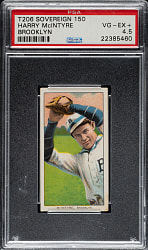 1909-1911 T206 White Border Harry McIntyre Brooklyn PSA VG-EX+ 4.5 - Sovereign 150 Back