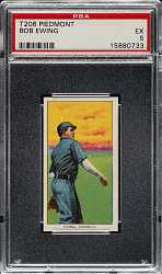 1909-1911 T206 White Border Bob Ewing PSA EX 5