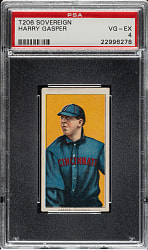 1909-1911 T206 White Border Harry Gasper PSA VG-EX 4 - Sovereign 350 Back