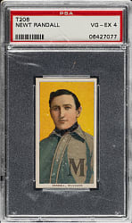 1909-1911 T206 White Border Newt Randall PSA VG-EX 4