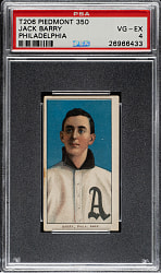 1909-1911 T206 White Border Jack Barry PSA VG-EX 4