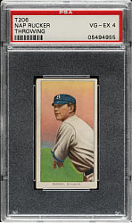 1909-1911 T206 White Border Nap Rucker Throwing PSA VG-EX 4