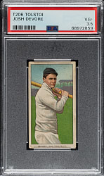 1909-1911 T206 White Border Josh Devore PSA VG+ 3.5 - Tolstoi Back