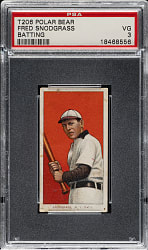 1909-1911 T206 White Border Fred Snodgrass Batting PSA VG 3 - Polar Bear Back