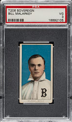 1909-1911 T206 White Border Bill Malarkey PSA VG 3 - Sovereign 350 Back