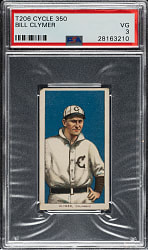 1909-1911 T206 White Border Bill Clymer PSA VG 3 - Cycle 350 Back