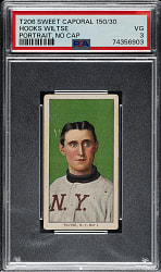 1909-1911 T206 White Border Hooks Wiltse Portrait No Cap PSA VG 3