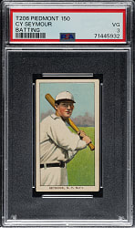 1909-1911 T206 White Border Cy Seymour Batting PSA VG 3