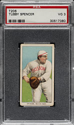 1909-1911 T206 White Border Tubby Spencer PSA VG 3
