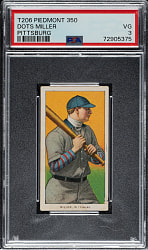 1909-1911 T206 White Border Dots Miller PSA VG 3