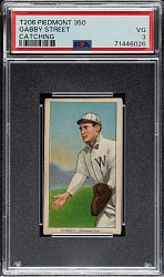 1909-1911 T206 White Border Gabby Street Catching PSA VG 3