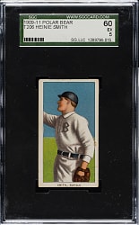 1909-1911 T206 White Border Heinie Smith SGC EX 60 - Polar Bear Back