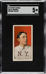 1909-1911 T206 White Border Al Bridwell Portrait No Cap SGC EX 5
