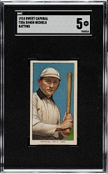 1909-1911 T206 White Border Simon Nichols Batting SGC EX 5