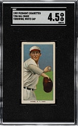 1909-1911 T206 White Border Hal Chase Throwing White Cap SGC VG/EX+ 4.5