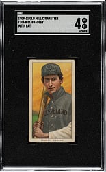 1909-1911 T206 White Border Bill Bradley with Bat SGC VG/EX 4 - Old Mill Back