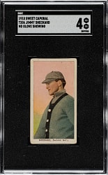 1909-1911 T206 White Border Jimmy Sheckard No Glove Showing SGC VG/EX 4