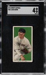 1909-1911 T206 White Border Jack Quinn SGC VG/EX 4