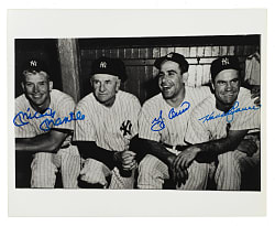 Mickey Mantle, Yogi Berra, and Hank Bauer Multi-Signed Photograph - JSA