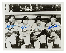 1954 Cleveland Indians Pitching Staff Multi-Signed Photograph