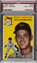 1954 Topps #48 Billy Hunter PSA NM-MT 8