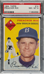 1954 Topps #14 Preacher Roe PSA NM-MT 8