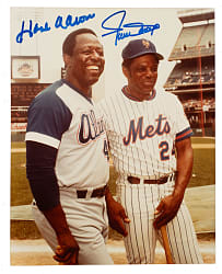 Hank Aaron and Willie Mays Dual-Signed Photograph