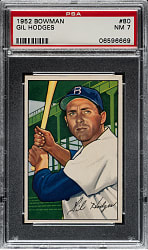 1952 Bowman #80 Gil Hodges PSA NM 7